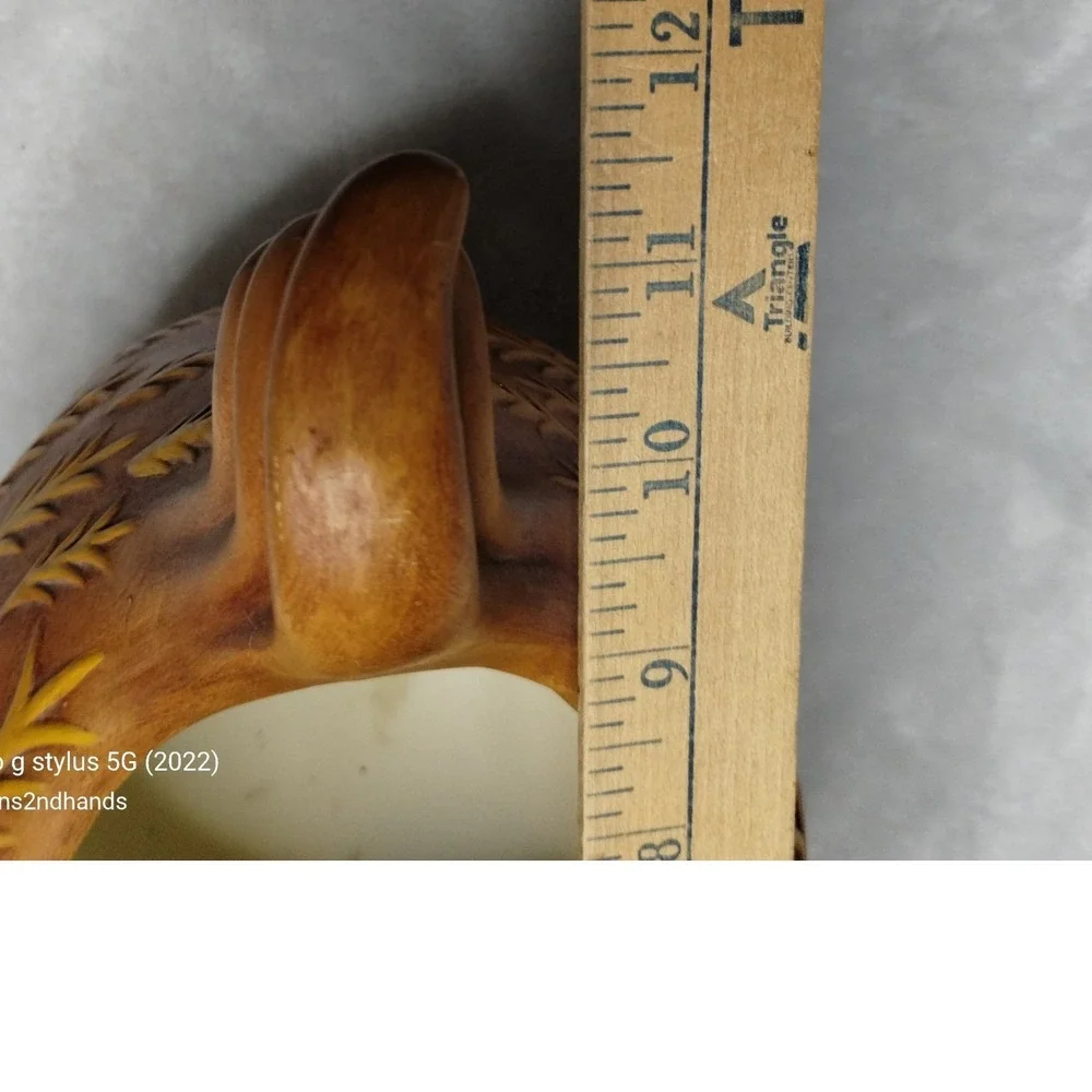 Vintage Ceramic Chicken Planter Brown Yellow Mid Century‎ Farmhouse Decor
